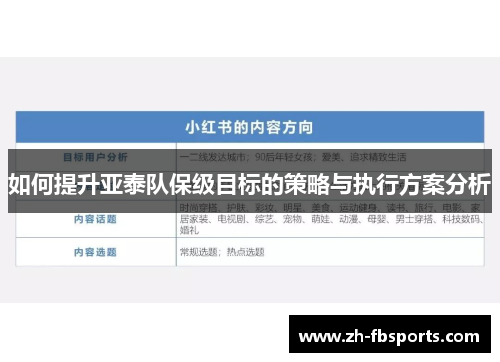 如何提升亚泰队保级目标的策略与执行方案分析